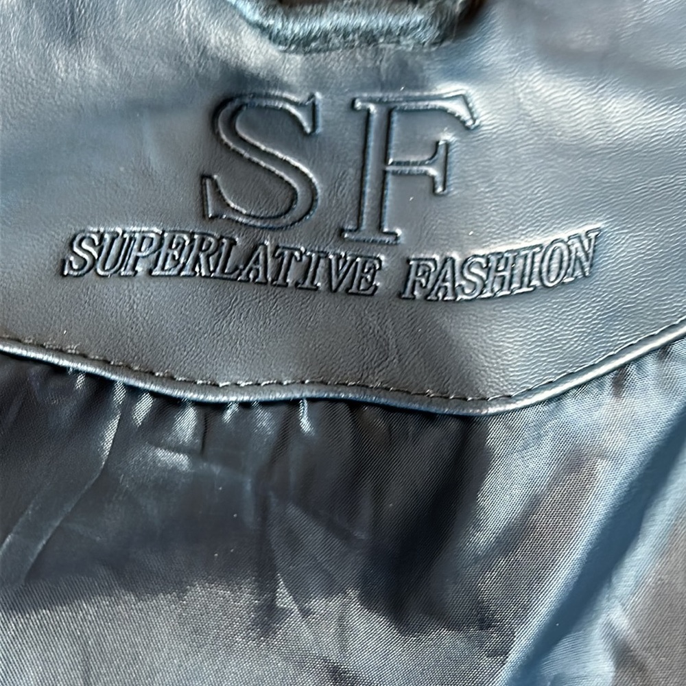 Italian Leather jacket by Superlative Fashion Moto Jacket Medium/ Large Blue - Picture 9 of 9